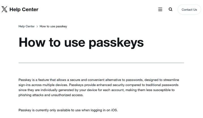 禹州苹果维修店铺分享iOS用户如何通过通行密钥(Passkey)登录 